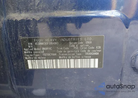 2015 Subaru Legacy 2.5I Premium из США, поврежденный, VIN 4S3BNAC65F3064963